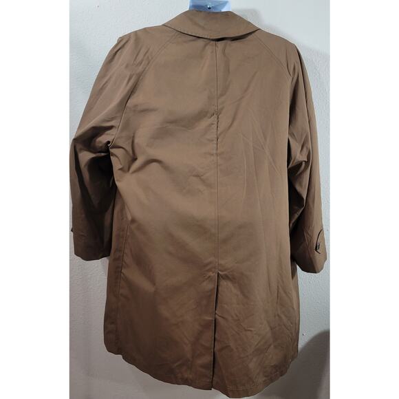 Culwell  Sons Brown York Lined Trench Coach 42 Short Button Closure - Picture 3 of 15